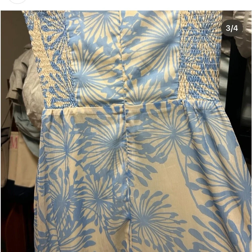Amanda Uprichard Blue and Cream Dress - Picture 3 of 4